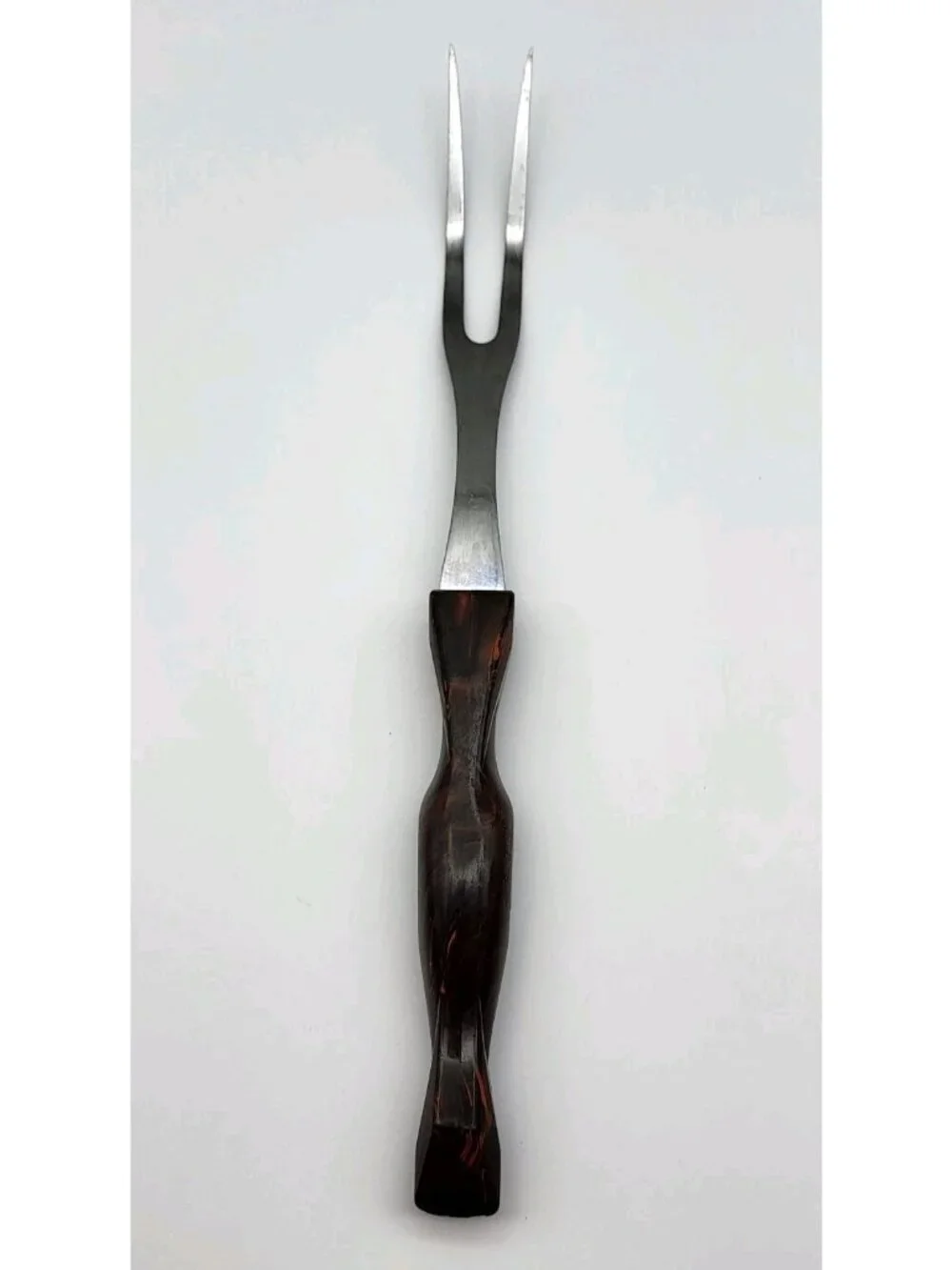 Vintage CUTCO Number 1727 Meat Serving Carving Fork Orange Swirl Handle